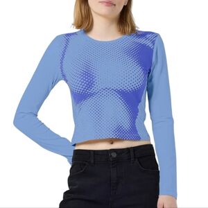 Noisy May Katinka Illusion Print Long Sleeve  Blouse